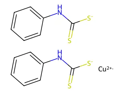 Copper(II), bis(dithiocarbanilato)- structure