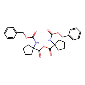 [1-(phenylmethoxycarbonylamino)cyclopentanecarbonyl] 1-(phenylmethoxycarbonylamino)cyclopentane-1-carboxylate structure