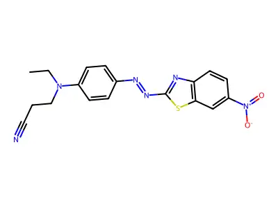 Propanenitrile, 3-(ethyl(4-(2-(6-nitro-2-benzothiazolyl)diazenyl)phenyl)amino)- structure