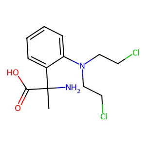 (+-)-alpha-Amino-2-(bis(2-chloroethyl)amino)-alpha-methylbenzeneacetic acid structure