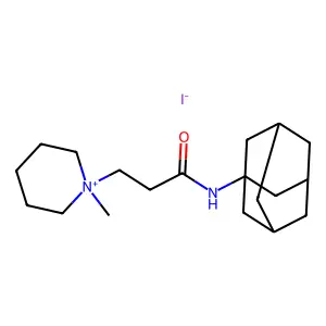Piperidinium, 1-(2-(1-adamantylcarbamoyl)ethyl)-1-methyl-, iodide structure