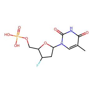 3'-Fluoro-3'-deoxythymidine 5'-monophosphate structure
