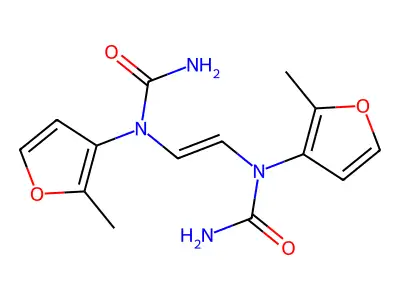 Urea, 1,1'-vinylenebis(3-furfuryl-, (E)- structure