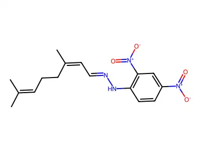 Citral 2,4-dinitrophenyl hydrazone structure