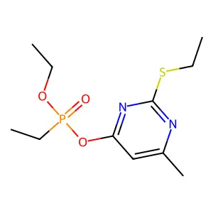 Ethyl 2-(ethylsulfanyl)-6-methylpyrimidin-4-yl ethylphosphonate structure