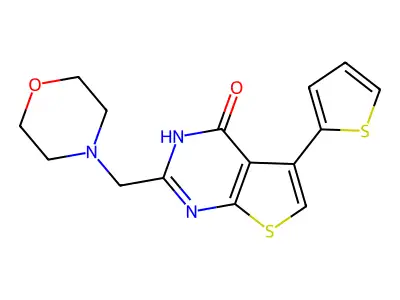 2-(4-Morpholinylmethyl)-5-(2-thienyl)thieno[2,3-d]pyrimidin-4(1H)-one structure