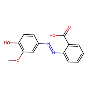 2-[2-(3-Methoxy-4-oxo-1-cyclohexa-2,5-dienylidene)hydrazinyl]benzoic acid structure