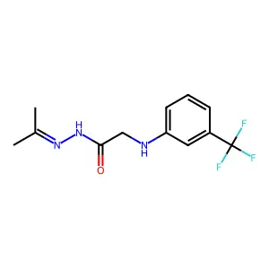 N-(propan-2-ylideneamino)-2-[3-(trifluoromethyl)anilino]acetamide structure