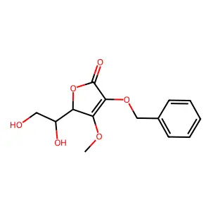 2-(1,2-dihydroxyethyl)-3-methoxy-4-phenylmethoxy-2H-furan-5-one structure