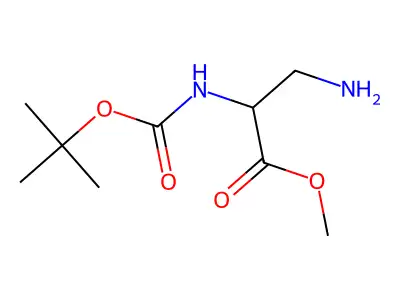 Methyl 3-amino-2-((tert-butoxycarbonyl)amino)propanoate structure