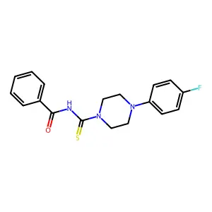 N-[4-(4-fluorophenyl)piperazine-1-carbothioyl]benzamide structure