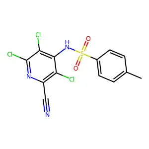 4-methyl-N-(2,3,5-trichloro-6-cyanopyridin-4-yl)benzenesulfonamide structure