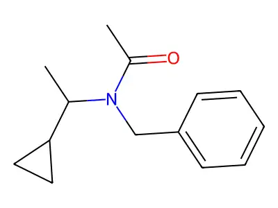 N-benzyl-N-(1-cyclopropylethyl)acetamide structure