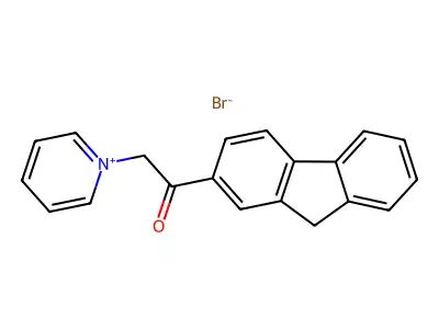 1-(9H-2-fluorenyl)-2-(1-pyridiniumyl)-1-ethanone bromide structure