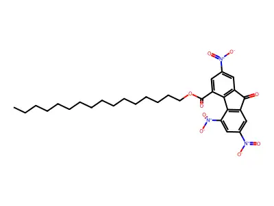 Hexadecyl 2,5,7-trinitro-9-oxofluorene-4-carboxylate structure