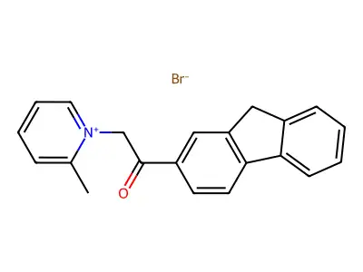 1-(9H-2-fluorenyl)-2-(2-methyl-1-pyridiniumyl)-1-ethanone bromide structure