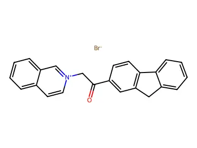 2-[2-(9H-fluoren-2-yl)-2-oxoethyl]isoquinolinium bromide structure