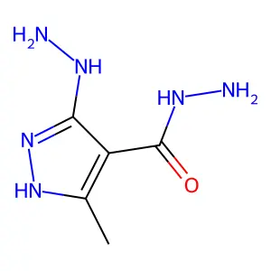 5-hydrazino-3-methyl-1H-pyrazole-4-carbohydrazide structure