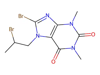 8-bromo-7-(2-bromopropyl)-1,3-dimethyl-2,3,6,7-tetrahydro-1H-purine-2,6-dione structure