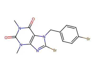 8-Bromo-7-[(4-bromophenyl)methyl]-1,3-dimethylpurine-2,6-dione structure