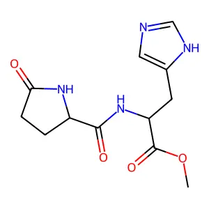 Methyl N-(5-oxo-L-prolyl)-L-histidinate structure