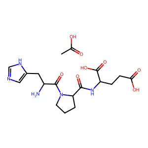 Acetic acid--histidylprolylglutamic acid (1/1) structure