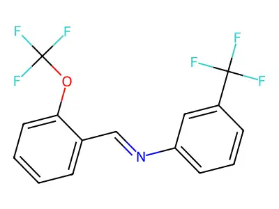 N1-[2-(trifluoromethoxy)benzylidene]-3-(trifluoromethyl)aniline structure