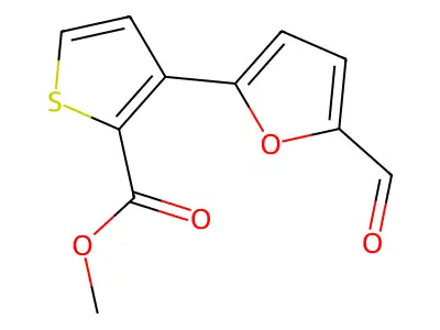Methyl 3-(5-formylfuran-2-yl)thiophene-2-carboxylate structure