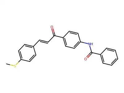 Benzamide, N-[4-[3-[4-(methylthio)phenyl]-1-oxo-2-propenyl]phenyl]- structure