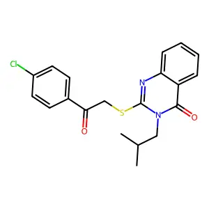 2-((2-(4-Chlorophenyl)-2-oxoethyl)thio)-3-isobutyl-4(3H)-quinazolinone structure