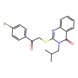 2-((2-(4-Bromophenyl)-2-oxoethyl)sulfanyl)-3-isobutyl-4(3H)-quinazolinone structure