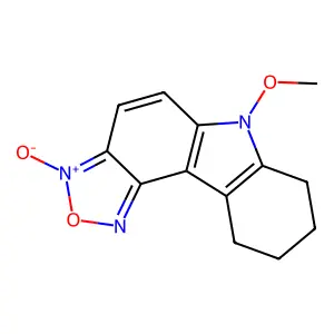 6-Methoxy-7,8,9,10-tetrahydro-6h-[1,2,5]oxadiazolo[3,4-c]carbazol-3-ium-3-olate structure