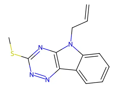 3-Methylsulfanyl-5-prop-2-enyl-[1,2,4]triazino[5,6-b]indole structure