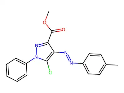 methyl 5-chloro-4-[2-(4-methylphenyl)diaz-1-enyl]-1-phenyl-1H-pyrazole-3-carboxylate structure