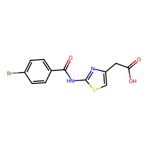 {2-[(4-Bromobenzoyl)amino]-1,3-thiazol-4-YL}acetic acid structure