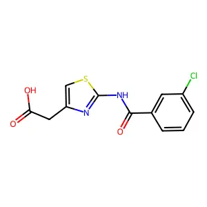 2-{2-[(3-Chlorophenyl)carbonylamino]-1,3-thiazol-4-yl}acetic acid structure