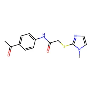 N-(4-acetylphenyl)-2-[(1-methyl-1H-imidazol-2-yl)sulfanyl]acetamide structure