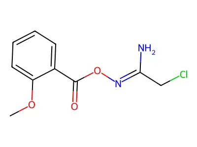 Benzoic acid, 2-methoxy-, (2-chloro-1-iminoethyl)azanyl ester structure