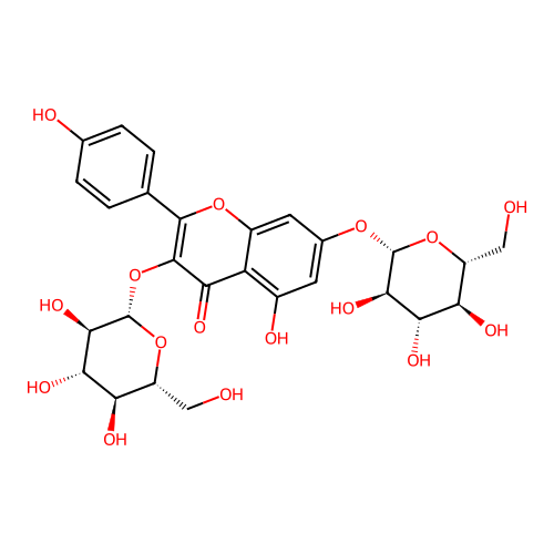 Kaempferol 3,7-diglucoside structure
