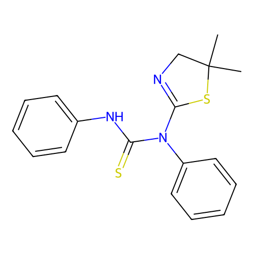 1-(5,5-Dimethyl-4,5-dihydro-1,3-thiazol-2-yl)-1,3-diphenylthiourea structure
