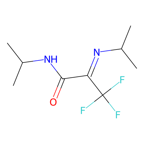 (2Z)-3,3,3-trifluoro-N-(propan-2-yl)-2-(propan-2-ylimino)propanamide structure