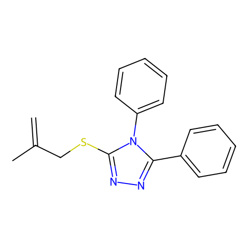 3-((2-methylallyl)thio)-4,5-diphenyl-4H-1,2,4-triazole structure
