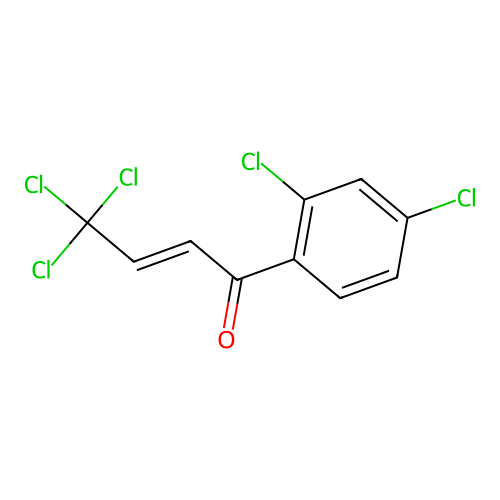 (E)-4,4,4-trichloro-1-(2,4-dichlorophenyl)but-2-en-1-one structure