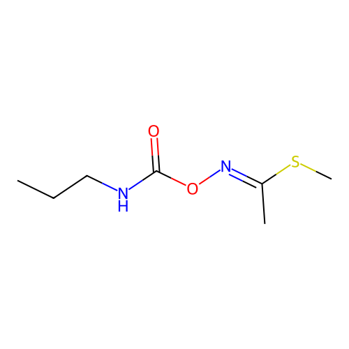Methyl N-((propylcarbamoyl)oxy)thioacetimidate structure