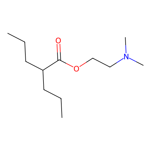 Valeric acid, 2-propyl-, 2-(dimethylamino)ethyl ester structure