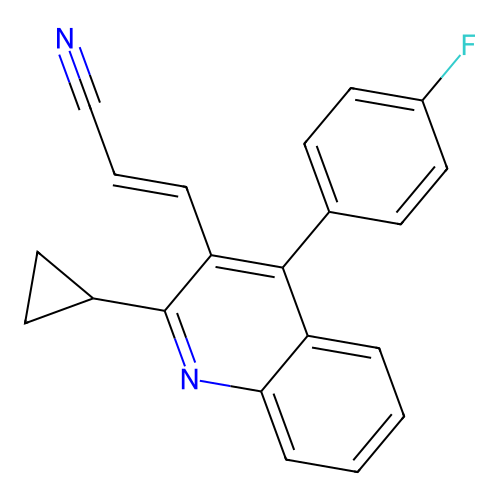 (E)-3-(2-Cyclopropyl-4-(4-fluorophenyl)quinolin-3-yl)acrylonitrile structure