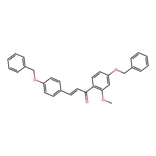 (E)-1-(2-methoxy-4-phenylmethoxyphenyl)-3-(4-phenylmethoxyphenyl)prop-2-en-1-one structure