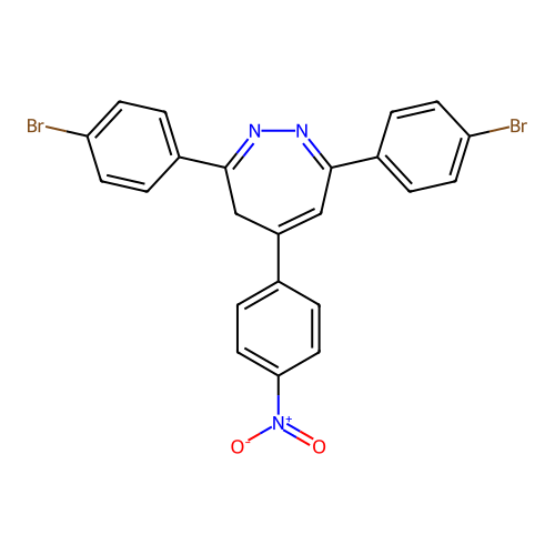 4H-1,2-Diazepine, 3,7-bis(p-bromophenyl)-5-(p-nitrophenyl)- structure
