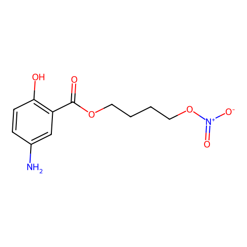4-Nitrooxybutyl 5-amino-2-hydroxybenzoate structure