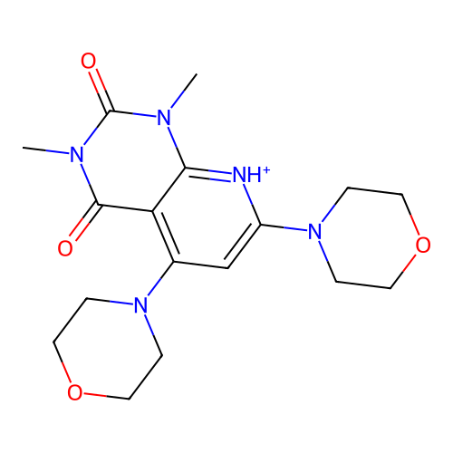 1,3-Dimethyl-5,7-dimorpholin-4-ylpyrido[2,3-d]pyrimidin-8-ium-2,4-dione structure